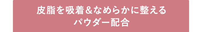 皮脂を吸着&なめらかに整えるパウダー配合