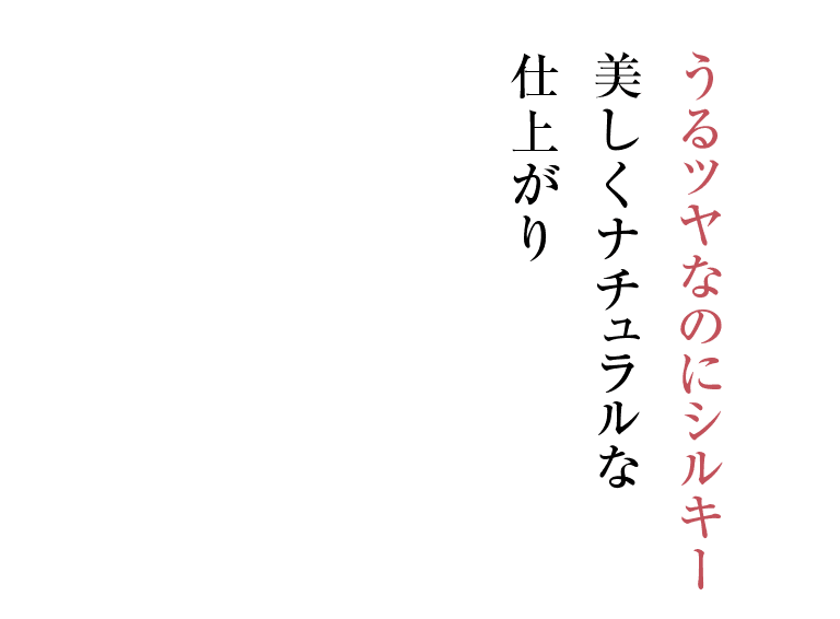 うるツヤなのにシルキー美しくナチュラルな仕上がり