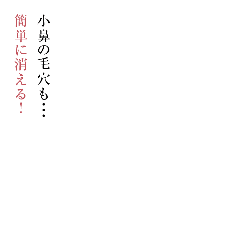 小鼻の毛穴も・・・ 簡単に消える!